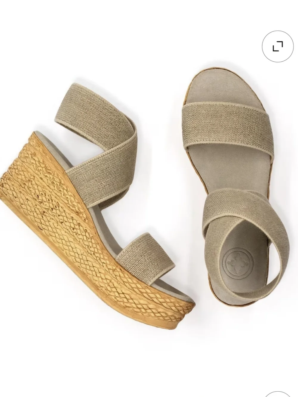 CHARLESTON SHOE CO. Bermuda Wedge Sandal Linen - 8